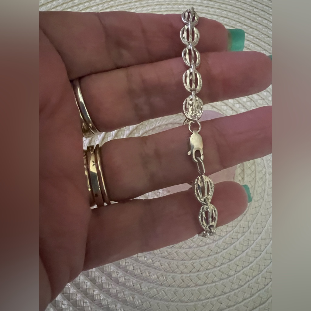 Rare Vintage Unique Design Solid Sterling Silver Bracelet For Women